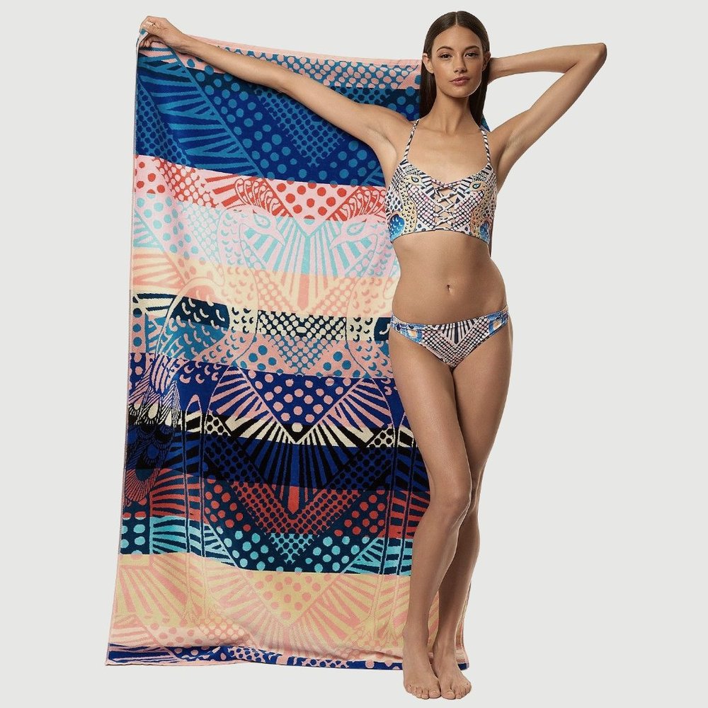 NWT Mara Hoffman Peacock 2 pc. Swim Suit with Matching Pendleton Beach Towel